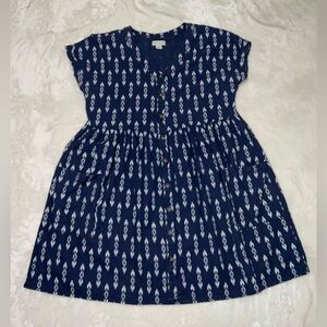 Peyton & Parker Navy Blue Boxy Tiered Dress Extra Large Pockets Medium